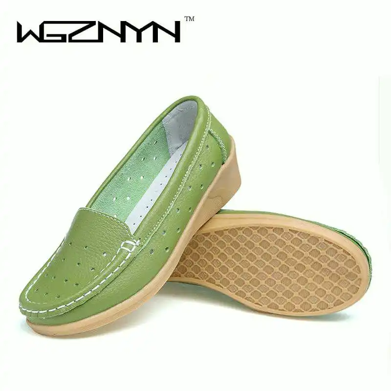 Plus Size 35-40 Summer Women Flat Platform Shoes Woman White Nursing Cut-out Loafers Slip on Moccasins woman ZY003 | Обувь