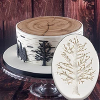 luyou diy cake border silicone molds tree cupcake fondant cake decorating tools chocolate gumpaste moulds fm1285