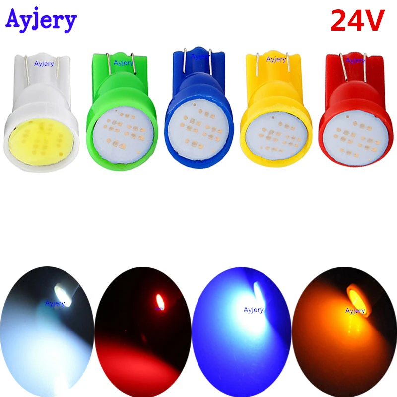 AYJERY 10PcsT10 светодиодный 194 168 W5W 24V DC туннельный 2 Вт супер яркий светильник лампы