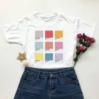 Kuakuayu HJN, модная футболка с белым пламенем, унисекс, женская футболка, рубашка Pantone, Футболка K-Pop Song, футболка Sonyeondan