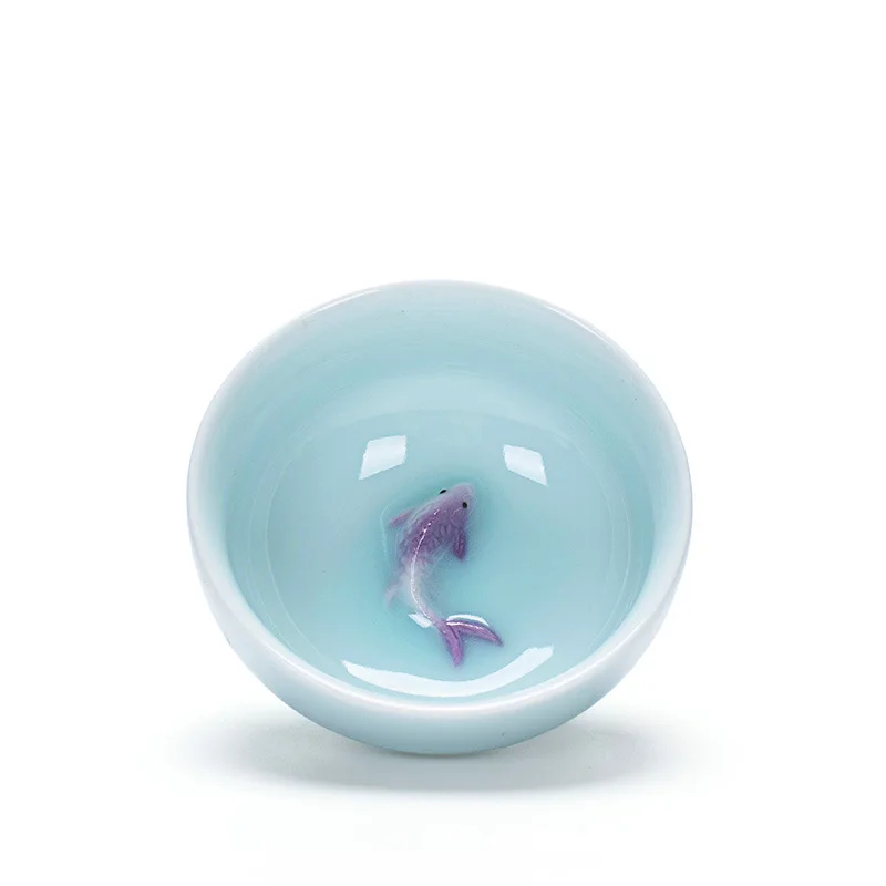 6 шт./компл. чайная чашка в виде золотой рыбки селадона чайный набор кунг фу