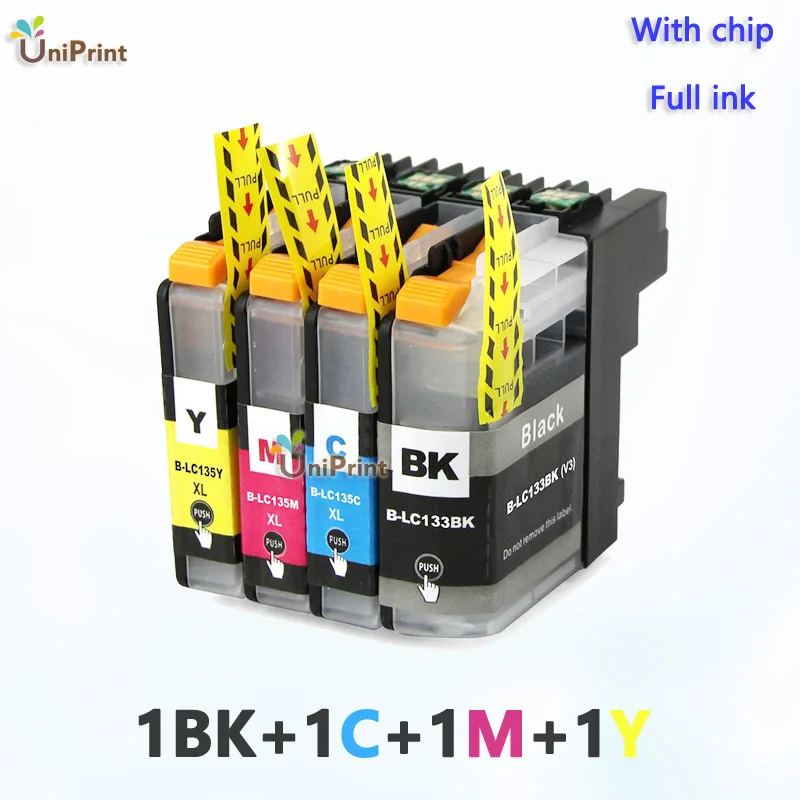 4 шт. LC133 LC135 совместимый чернильный картридж для brother J6520DW/J6720DW/J6920DW