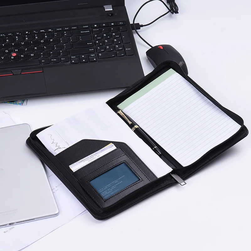 A5 Padfolio Бизнес Портфель держатель блокнот папка чехол для документов Органайзер