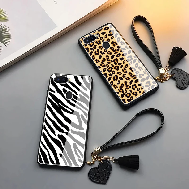 Роскошный леопардовый чехол для телефона с ремешком для iPhone XS Max 7 8 6S Plus, милый модный чехол зебра для huawei P20 pro mate 9 10 Lite