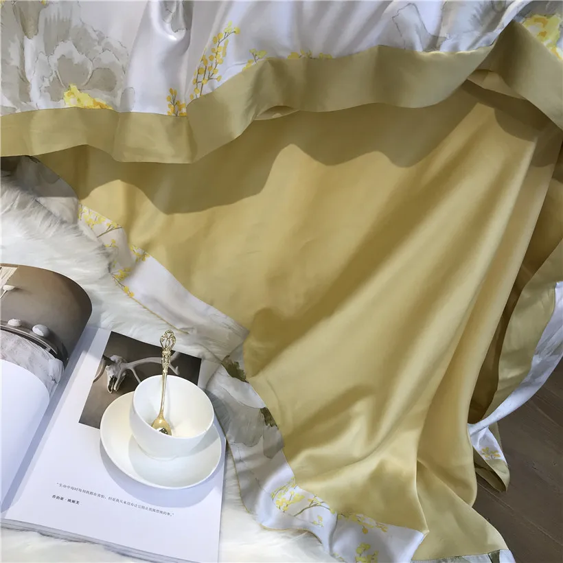 Ropa de cama Tencel Silk, 4 шт., набор постельного белья KING QUEEN, роскошный пододеяльник, простыня, постельное белье dekbedovertrek