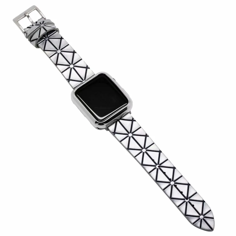 Геометрический квадратный PU кожаный ремешок для Apple Watch Band 42 мм 38 40 44 браслет