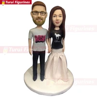 personalized wedding cake topper custom bobble head clay figurine based on customers photo wedding topper wedding gift wedding