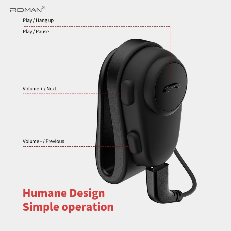 Гарнитура для мотоциклетного шлема ROMAN M2 Bluetooth гарнитура с защитой от помех