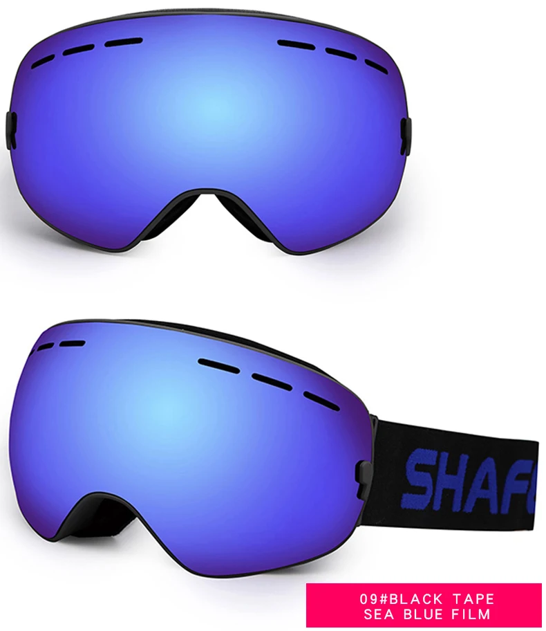 SHAFEEK брендовые лыжные очки двухслойные UV400 Анти-туман большая Лыжная маска очки для катания на лыжах мужские и женские зимние сноубордические очки
