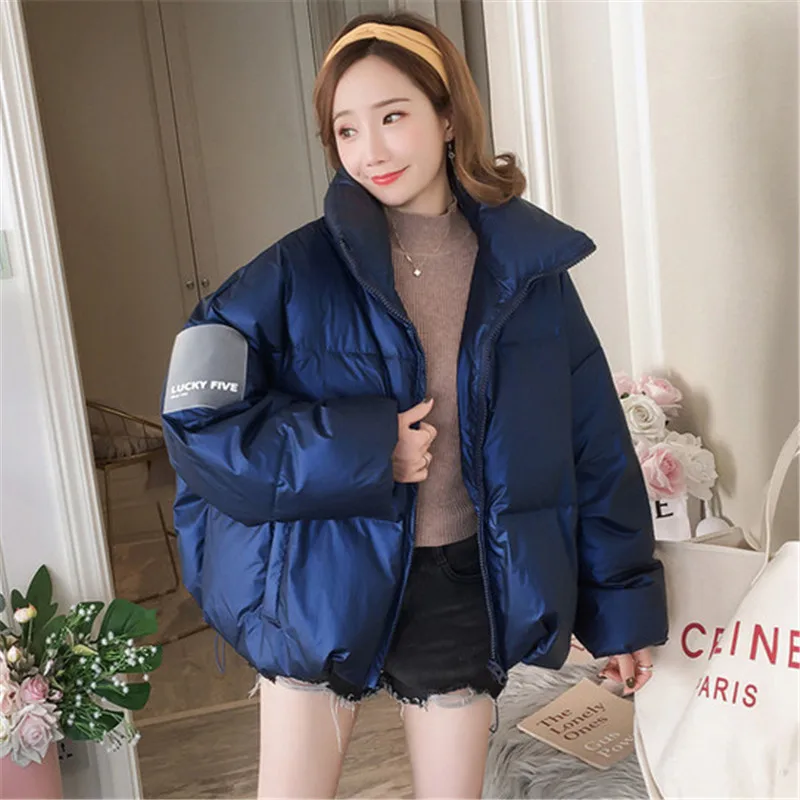 Женское хлопковое пальто в Корейском стиле однотонная свободная стеганая куртка