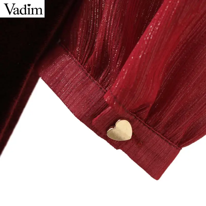 CUERLY women red velvet midi dress bow tie collar long sleeve pleated female casual chic mid calf dresses vestidos | Женская одежда