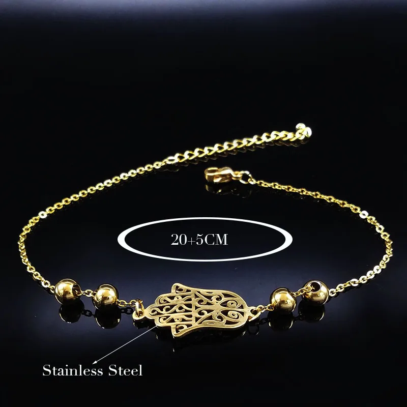 2021 золото Цвет из нержавеющей стали браслеты и для женщин рука Фатимы цепи на