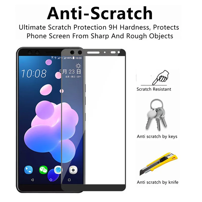 Купить 2 получить 1 9H полное покрытие защита для HTC U12 U12Life U12Plus закаленное стекло