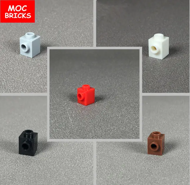 20 шт./лот цветные блоки MOC модифицированный кирпич 1x1 со шпилькой с 1 стороны