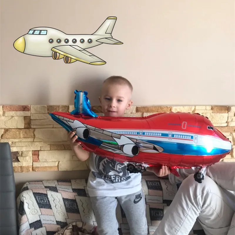 Большая игрушка самолет автомобиль воздушный шар из фольги детский душ мальчик истребитель Танк скорая помощь динозавр день рождения украшение поезд воздушный шар в виде машинки