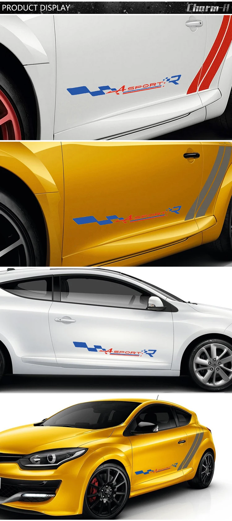 Светоотражающий автомобильный Стайлинг гоночный клетчатый флаг боковой двери Наклейка для Renault Sport Clio Twingo Megane Duster Logan Fluence