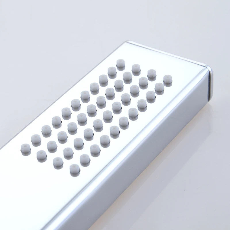 Латунная квадратная хромированная ручная Лейка для душа с настенным держателем