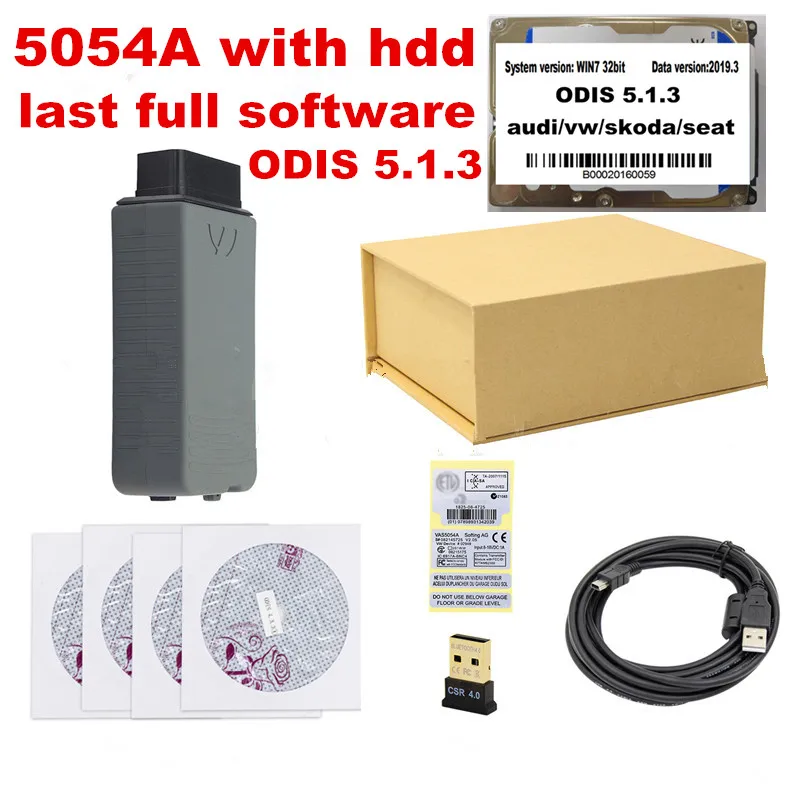 5054A WITH 320G HDD OKI VAS 5054A ODIS V4.4.1 Keygen Bluetooth AMB2300 с ODIS 5.1.3 HDD/SSD полное Программное обеспечение VAS5054 для VAG готов к использованию - Color: 5054A WITH 320G HDD