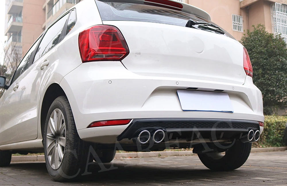 Диффузор, губа на задний бампер спойлер для Volkswagen VW Polo standard- PP автомобильный Бампер протектор четыре выхода выхлопной