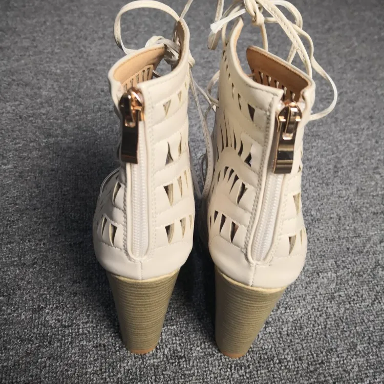 

Olomm Women Ethnic Sandals Sexy Cut Out Wedges High Heel Sandals Open Toe Gorgeous Apricot Party Shoes Women US Plus Size 5-15