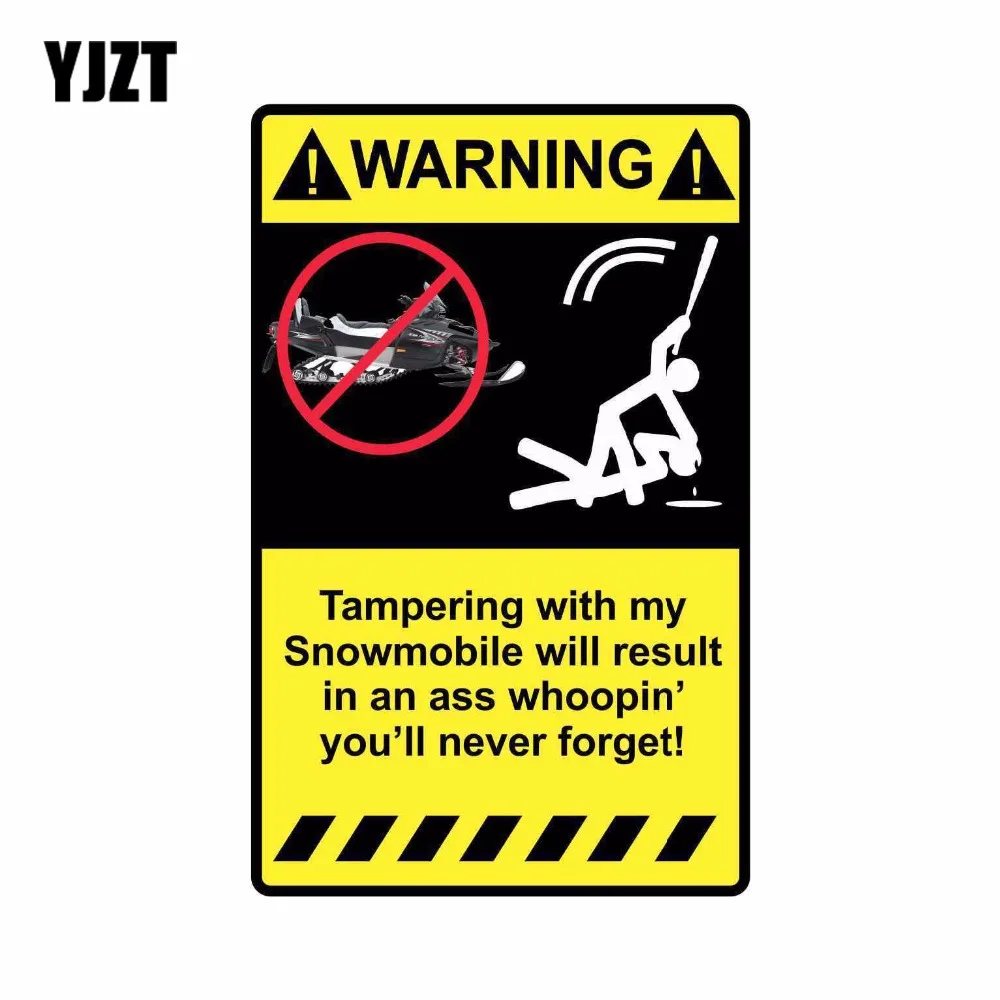 Предупреждение: Не лезь в мой снегоход! Забавные ретро-отражающие наклейки для автомобиля YJZT 6.5*10.3 см C1-8200.