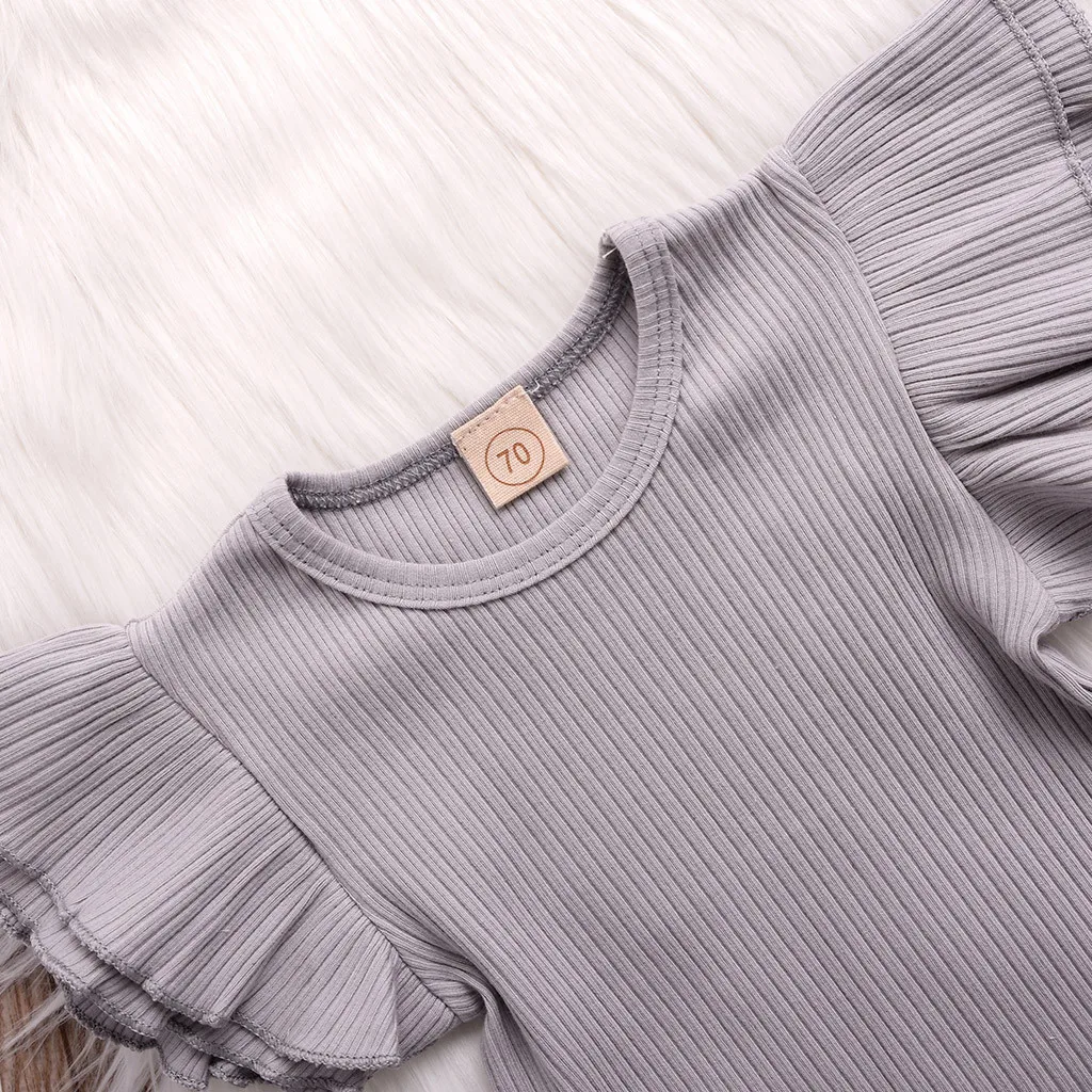 Модель SAGACE блузка для маленьких девочек топы без рукавов с оборками комбинезон