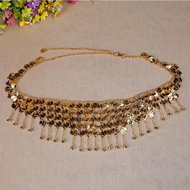 Женский пояс для танца живота аксессуар с золотыми монетами|dance cool|chain bitdanc mat |