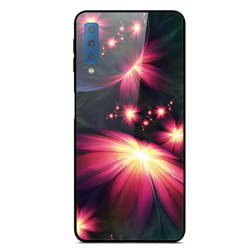 Чехол из закаленного стекла для samsung A7 чехол модная задняя крышка для samsung Galaxy A7 чехол для телефона s A 7 A750F роскошный чехол - Цвет: 33