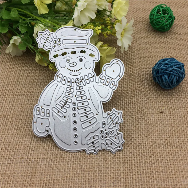 Металлический Рождественский снеговик шаблон-штамп трафареты для резки DIY