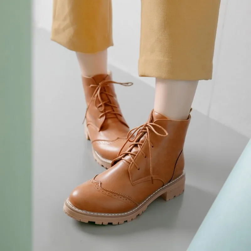 Большие размеры 34-43 осенне-зимняя женская обувь броги Челси Botas Feminina женские