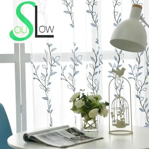 Занавески Slow Soul с вышивкой в пасторальном стиле хлопковые шторы вышитыми