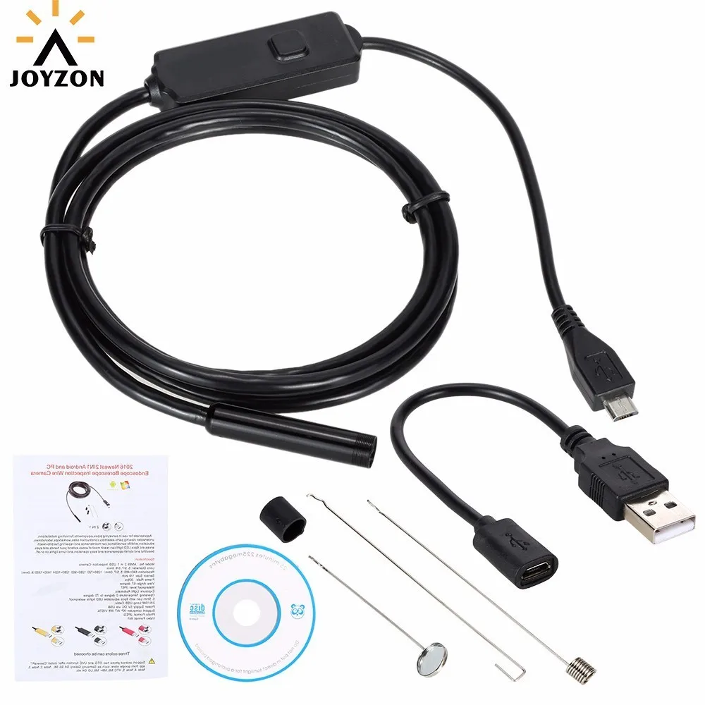 Лидер продаж 1/2/3 5/5 м 720P HD USB эндоскопа камера 2MP 8 мм водостойкий Змея пробки