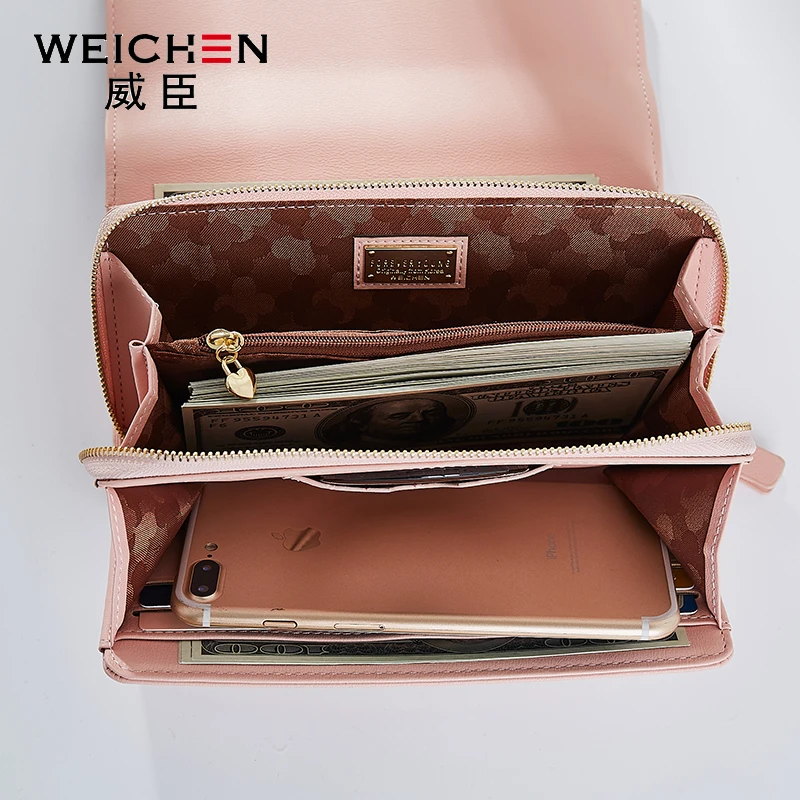 WEICHEN длинный кошелек клатч для женщин мини сумки через плечо и