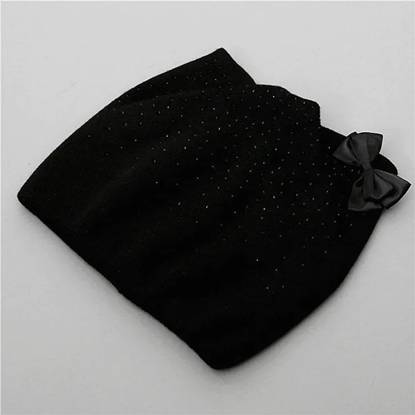 Xthree кроличья шерсть вязаная шапка Зима Весна Skullies beanies шапка для женщин девочек шапка Китти feminino - Цвет: Черный