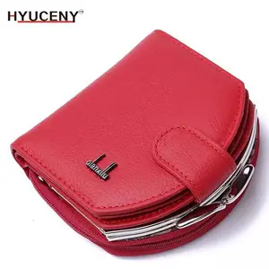 Модные маленькие женские кошельки 2020, Женский кошелек из натуральной кожи, дизайнерский кошелек на молнии с карманами для монет, мини-кошелек