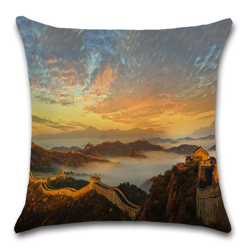 World famous scenery Great Wall of China photos pillow case Cushion Cover decoration for home sofa chair seat friend kids gift | Дом и сад