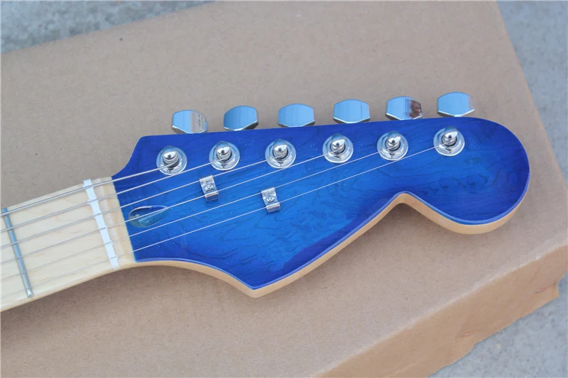 Фабрика магазин синий взрыв грифа ST клен гриф 6 строка Гитары Guitarra|guitarra f|blue