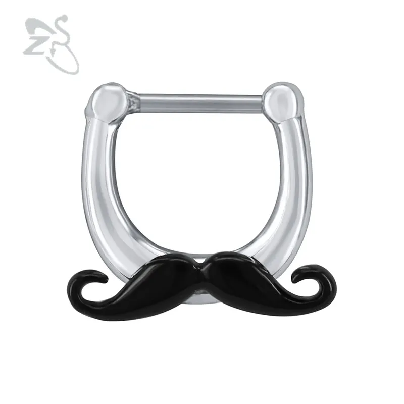 ZS 1 шт. 16 г носовая перегородка кольца пирсинг кликеры перегородка Кристальные, круглой формы пирсинг для носовой перегородки спираль трагус пирсинг носа Nariz