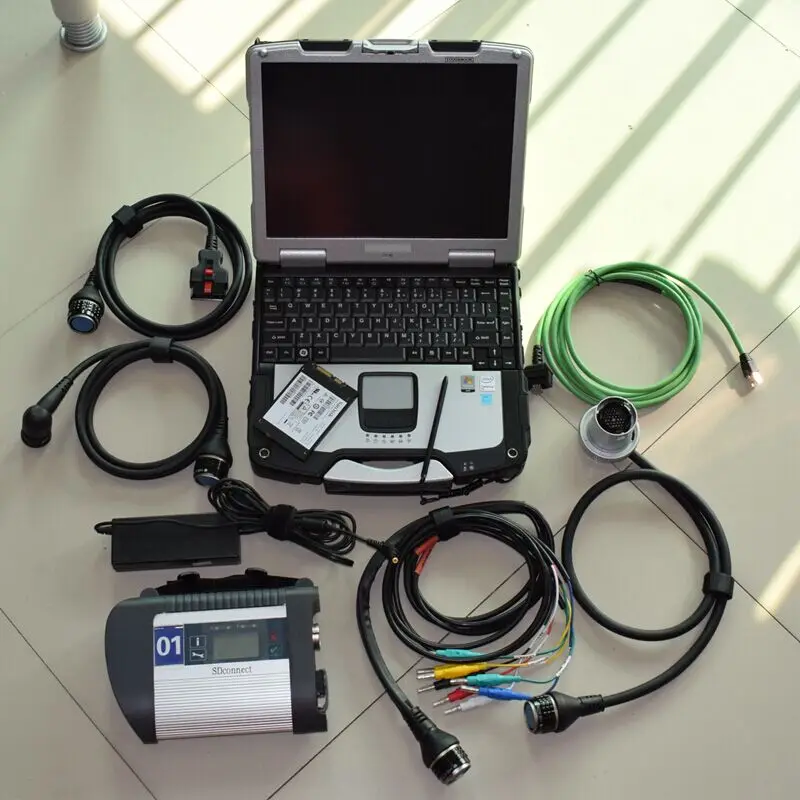 Беспроводной Супер диагностический инструмент Mb Star c4 Sd Connect, программное обеспечение SSD 256 ГБ с ноутбуком CF30 4 Гб