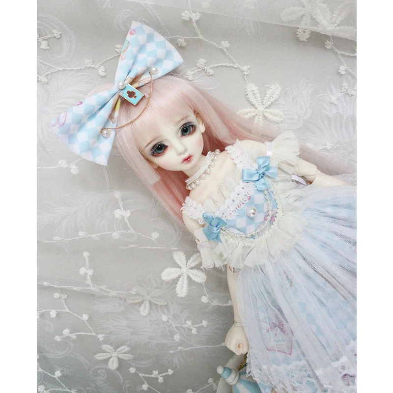 Doll clothes 1/4 1/6 doll dress cute blue gallus with head decorations for BJD SD accessories suits | Игрушки и хобби