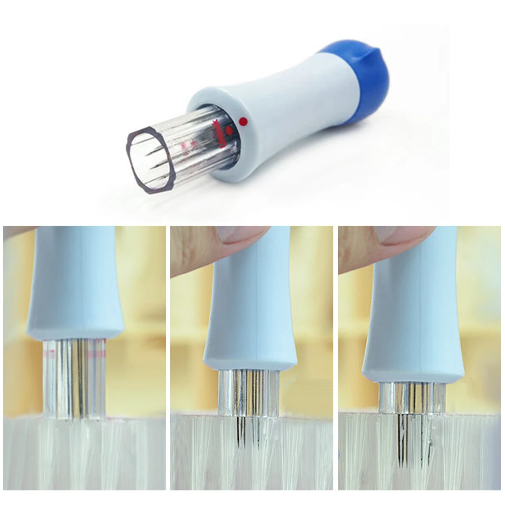 Практичная синяя игла держатель для валяния шерсти с 7 иглами инструменты сделай