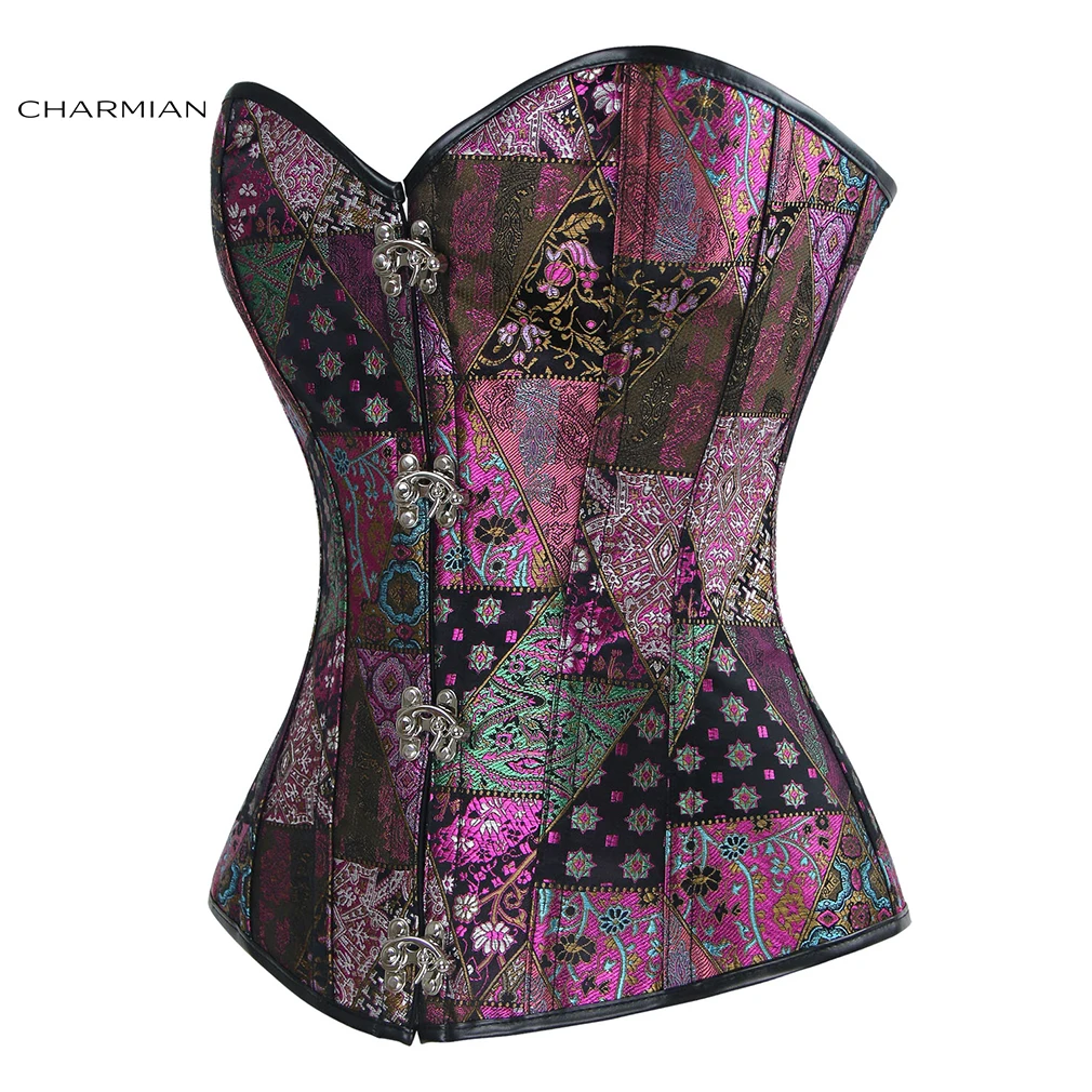 Charmian Vintage Women Steampunk Corset Gothic Jacquard Steel Boned Top Sexy Waist Control Corsets and Bustiers Corselet | Женская