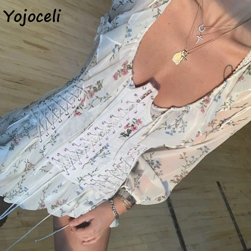 Женское платье с длинным рукавом Yojoceli уличное мини принтом и поясом 2019|Женские
