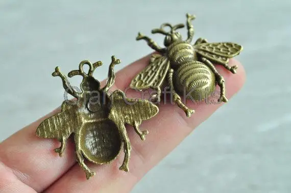 5pcs big beetle Bee 3d antique bronze zinc alloy Charm Pendant drops DIY Supplies necklace bracelet lead free | Украшения и