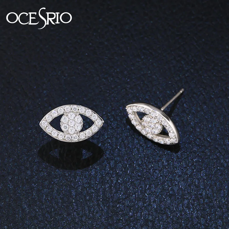 OCESRIO турецкий милый сглаза серьги гвоздики для женщин Серебряный Синий