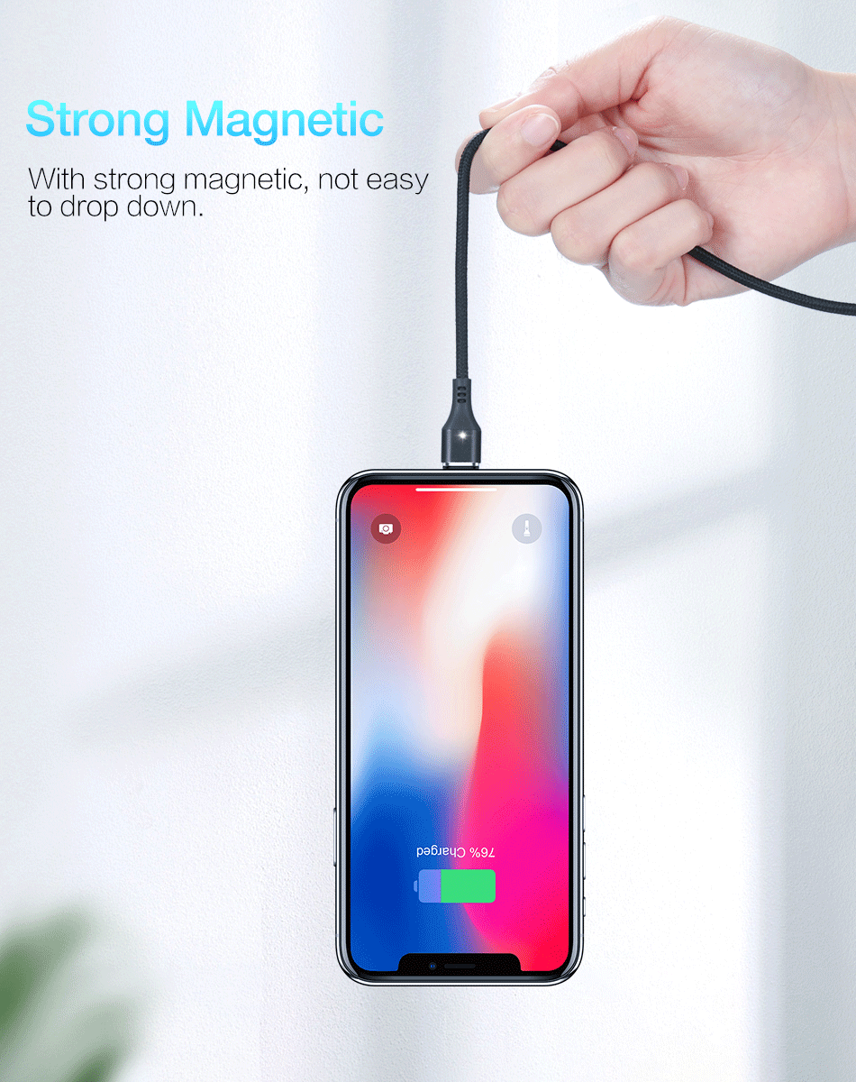 Магнитный usb-кабель RAXFLY 3A для iPhone XR XS Max, быстрая зарядка, Магнитный зарядный кабель Micro USB type-C для Xiaomi Redmi Note 7
