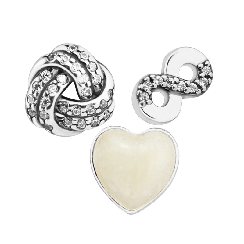 Настоящее серебро 925 пробы Бесконечная любовь Petites Charm подходит медальон Подвески