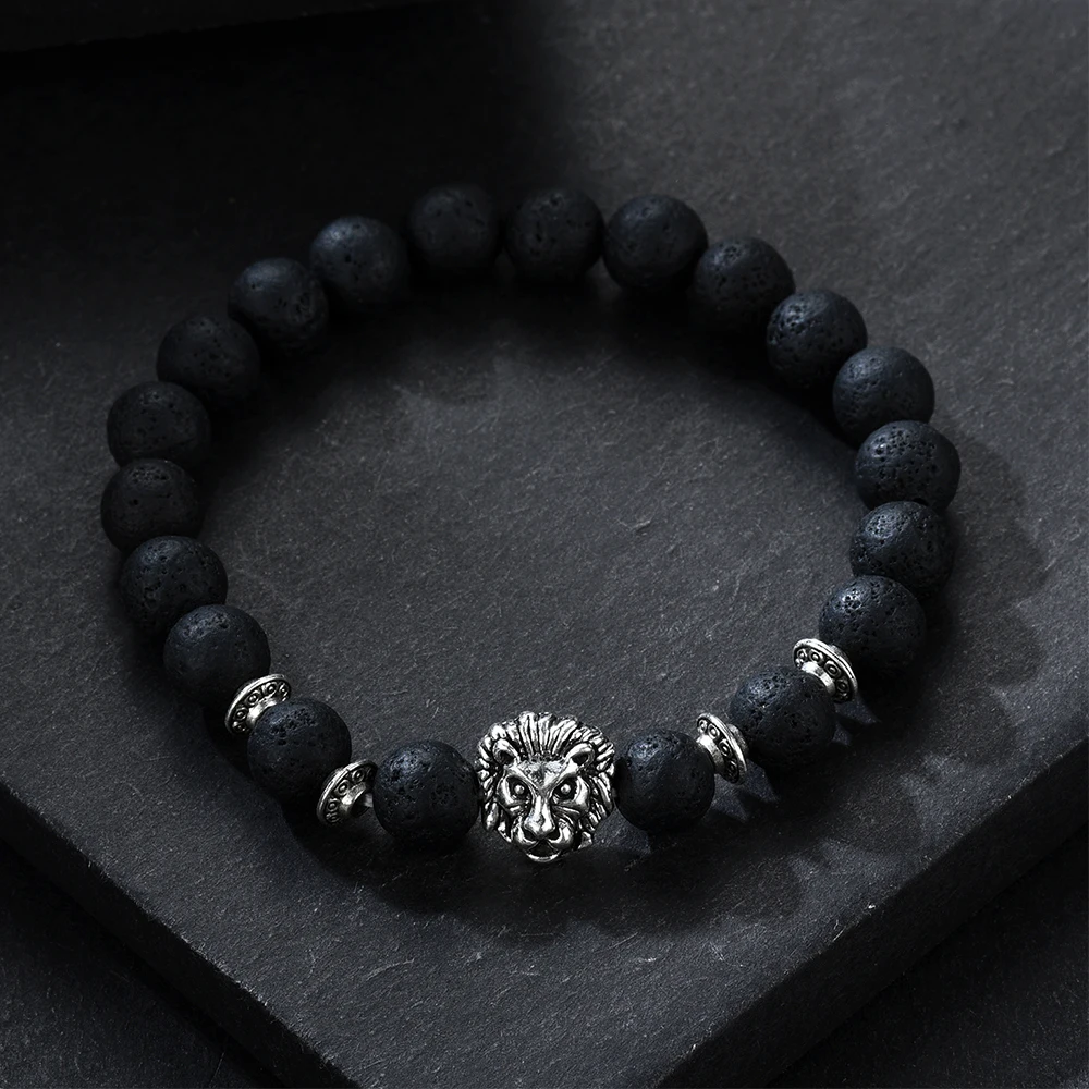 ZORAN CORAL Luxury Brand New Hot Sale Blue Fire Lace Natural Stone Lion Head Beads Strand Bracelets For Women Men Bileklik 2018 | Украшения