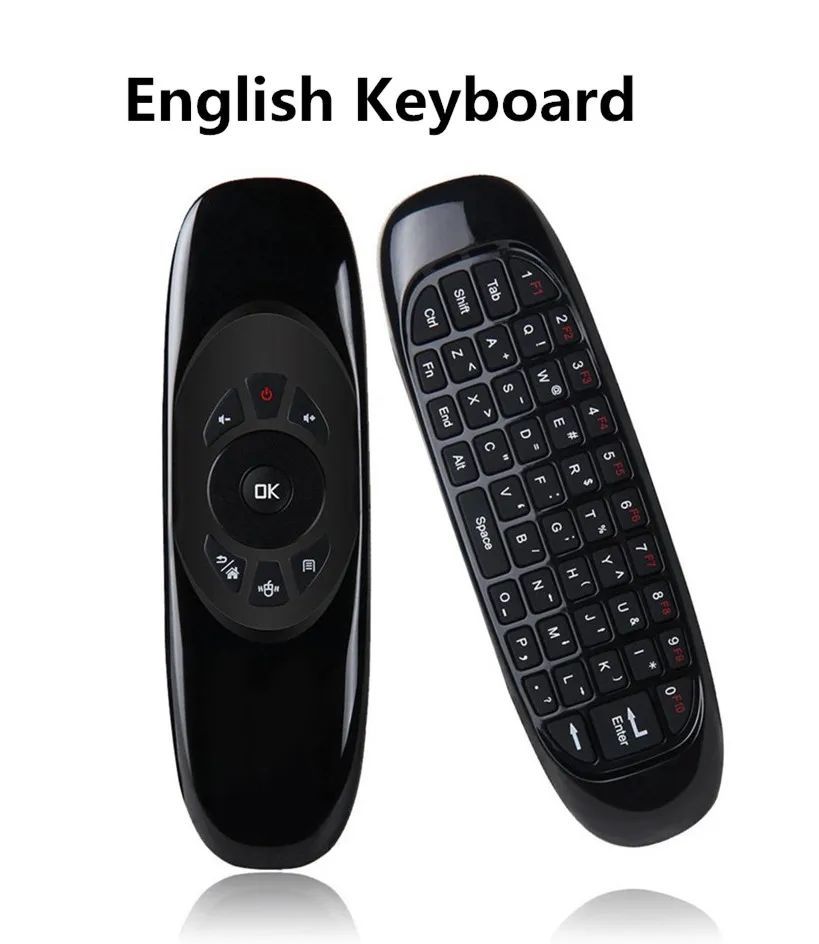 C120 English Version C120 2,4G гироскоп воздушная мышь мини беспроводная клавиатура Русский Английский для Android Smart tv Box PC Windows Mac пульт дистанционного управления - Цвет: C120 English Version