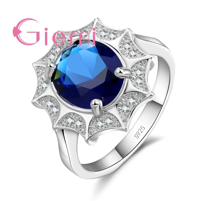 Освещенным ярким солнечным светом Большой кубический цирконий Кольца для женщин